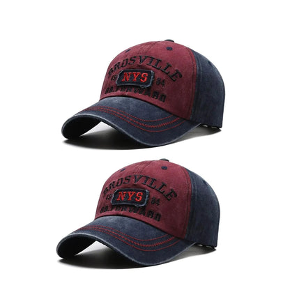 Men’s Casual Washed Baseball Cap – Embroidered Curved Brim Sun Hat