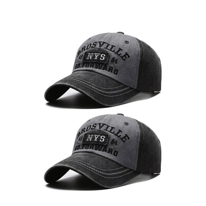 Men’s Casual Washed Baseball Cap – Embroidered Curved Brim Sun Hat